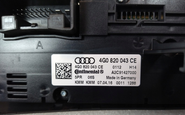 Ovládací panel větráku/klimatizace Audi A6 C7 4G0820043CE - Image 3